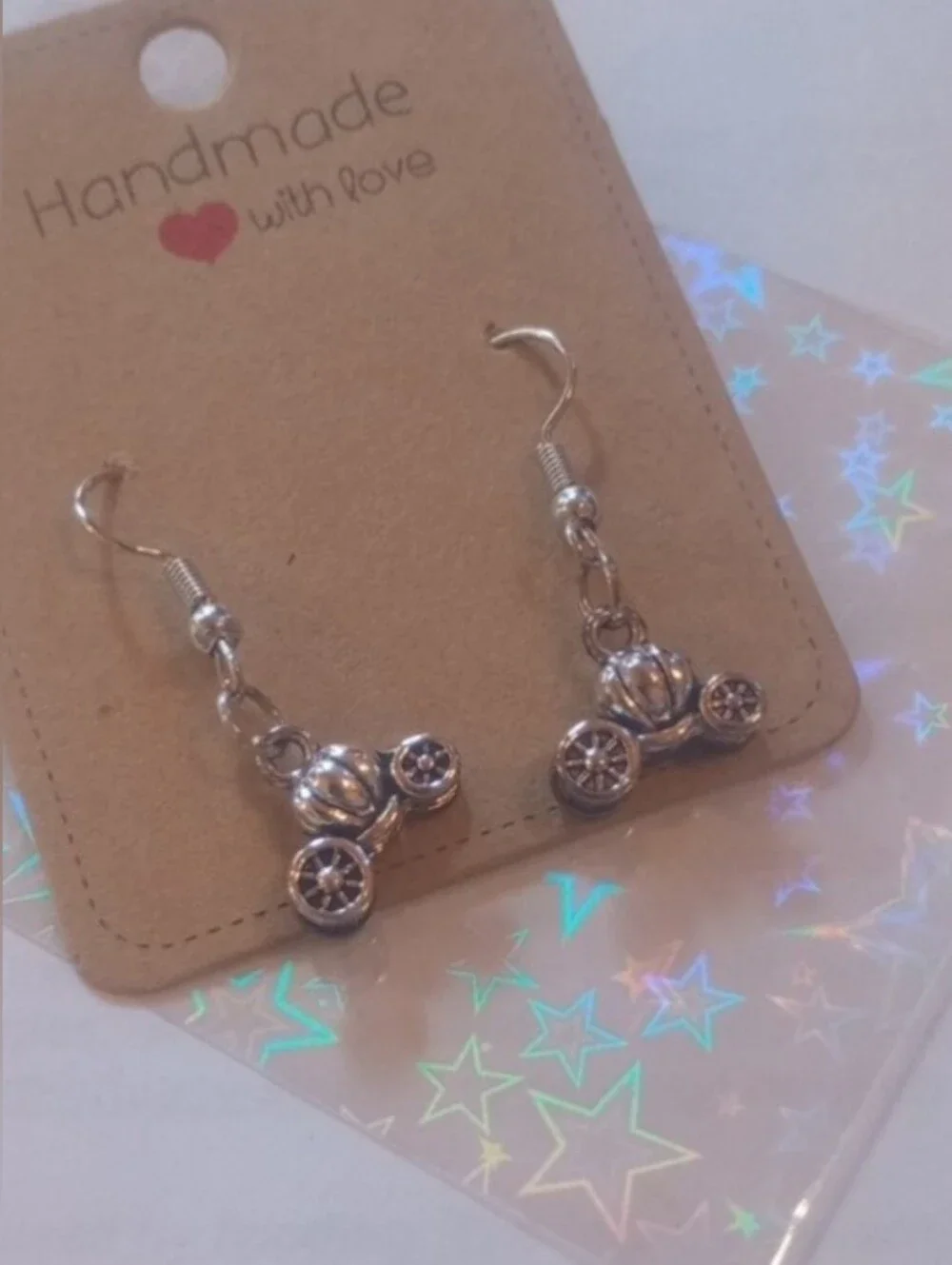 $8 Each Or Bundle 5/$20 Handmade Silver Cinderella Carriage Inspired Earrings